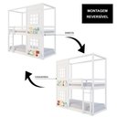 Ver imagem 5 de Beliche Montessoriano Infantil Casinha Reta com 02 Janelas Madeira Maciça Branco Megamobilia