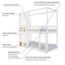 Ver imagem 4 de Beliche Montessoriano Infantil Casinha Reta com 02 Janelas Madeira Maciça Branco Megamobilia