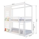 Ver imagem 3 de Beliche Montessoriano Infantil Casinha Reta com 02 Janelas Madeira Maciça Branco Megamobilia