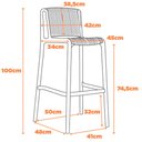 Ver imagem 7 de Kit 4 Banquetas Floripa Fratini 100 Cm (altura) em Polipropileno Cor Fendi