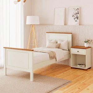 Conjunto Dormitório 1 Cama Solteiro 1 Mesa de Cabeceira Ananda Cabecasa madeiramadeira