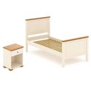 Ver imagem 4 de Conjunto Dormitório 1 Cama Solteiro 1 Mesa de Cabeceira Ananda CabeCasa MadeiraOriginals Bege/Imbuia/Offwhite