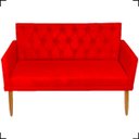 Ver imagem 2 de Kit Namoradeira Decorativa Para Sala Capitonê Com Base + 2 Poltronas Para Recepção Suede