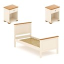 Ver imagem 4 de Conjunto Dormitório 1 Cama Solteiro 2 Mesas de Cabeceira Ananda CabeCasa MadeiraOriginals Bege/Imbuia/Offwhite