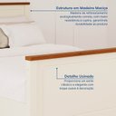 Ver imagem 5 de Conjunto Dormitório 1 Cama Solteiro 2 Mesas de Cabeceira Ananda CabeCasa MadeiraOriginals Bege/Imbuia/Offwhite