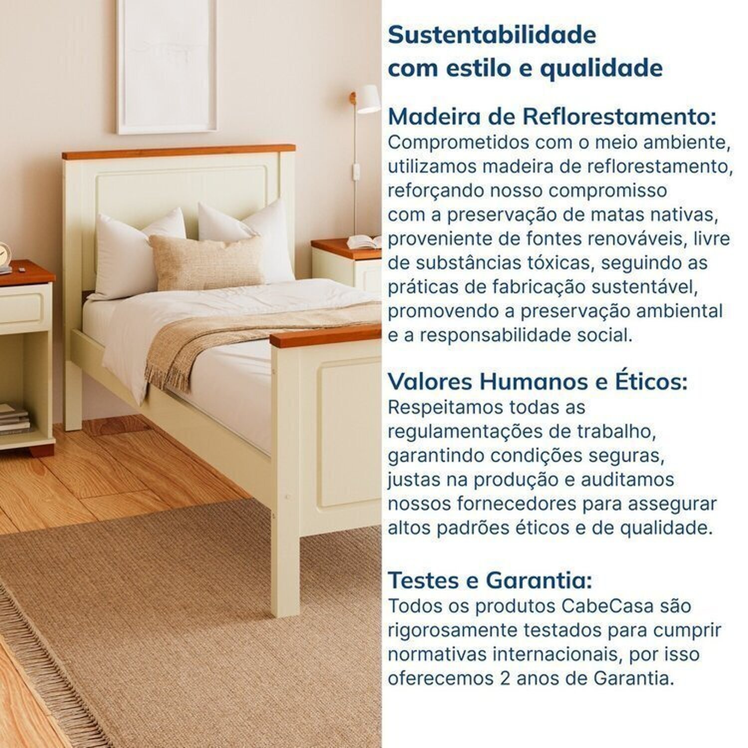 Conjunto Dormitório 1 Cama Solteiro 2 Mesas de Cabeceira Ananda Cabecasa madeiramadeira - 11