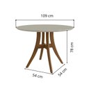 Ver imagem 3 de Mesa de Jantar Redonda 4 Lugares com Tampo de Vidro 109cm Ref 910 Marrom/Imbuia