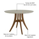 Ver imagem 4 de Mesa de Jantar Redonda 4 Lugares com Tampo de Vidro 109cm Ref 910 Marrom/Imbuia
