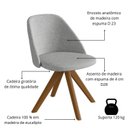 Ver imagem 5 de Cadeira Concha Giratório Estofada Ref 141 Marrom/Imbuia
