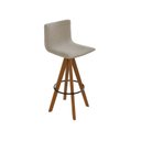 Ver imagem 1 de Banqueta Giratoria Alta 75cm com Assento e Encostos Estofados Ref 257 Marrom/Imbuia