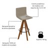Banqueta Giratoria Alta 75cm com Assento e Encostos Estofados Ref 257 - 5