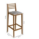 Ver imagem 3 de Banqueta Alta 75cm com Assento Estofado Ref 255 Marrom/Imbuia