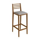 Ver imagem 1 de Banqueta Alta 75cm com Assento Estofado Ref 255 Marrom/Imbuia