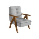 Ver imagem 2 de Poltrona Decorativa com Encosto Alto e Braço de Madeira Ref 559