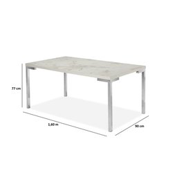 Conjunto Mesa Aço Cromado 1,60 m + 6 Cadeira Nobre Junco - 3