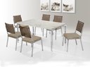 Ver imagem 1 de Conjunto Mesa Aço Cromado 1,60 m + 6 Cadeira Nobre Junco