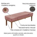 Ver imagem 3 de Divã Recamier Banco Base Madeira para Quarto Gênova 90cm Veludo S04 - D'Rossi Cor Rosa