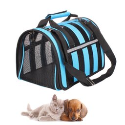 Bolsa Transporte Cachorro Cao Gato Pet Faixa Refletiva Animal de Estimaçao Pequeno Porte Carro Aviao - 1