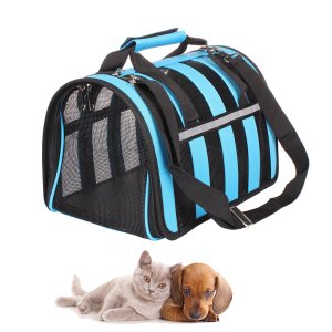 Bolsa Transporte Cachorro Cao Gato Pet Faixa Refletiva Animal de Estimaçao Pequeno Porte Carro Aviao