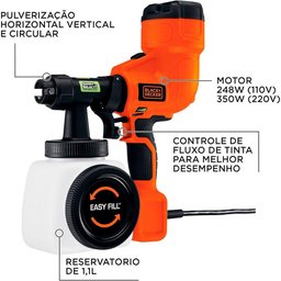 Pistola de Pintura e Pulverização 220v 278w Black & Decker. - 2