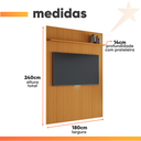 Ver imagem 4 de Painel para Tv até 70 Polegadas 1,80x2,40m Ripado com Prateleira Arbo Cedro Edn