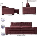 Ver imagem 2 de Sofá Retrátil e Reclinável 2,35m Cama inBox Big Puffer com SoftGel D40 Velupluma Vinho