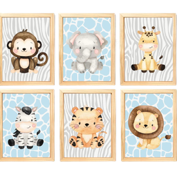 Quadro Infantil 6 un A4 vidro e pendurador - 1