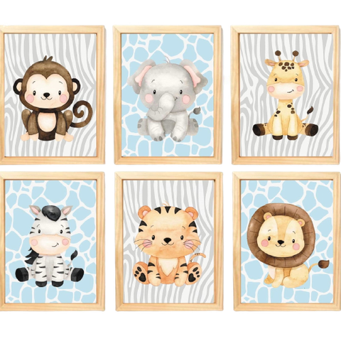 Quadro Infantil 6 un A4 vidro e pendurador