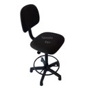 Ver imagem 2 de Cadeira Caixa Alta com Aro com Base Sapata Fixa pra Mercado Balcao Recpçao Tecido Preto