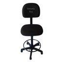 Ver imagem 1 de Cadeira Caixa Alta com Aro com Base Sapata Fixa pra Mercado Balcao Recpçao Tecido Preto