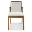 Ver imagem 3 de Cadeira de Madeira Maciça Binah Moderna Estofada Cappuccino / Linho