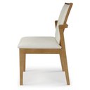 Ver imagem 5 de Cadeira de Madeira Maciça Binah Moderna Estofada Cappuccino / Linho