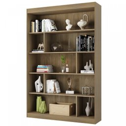 Kit 2 Peças com Escrivaninha em L e Estante para Livros Andorra Espresso Móveis - 4