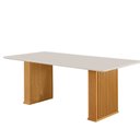 Ver imagem 3 de Conjunto Sala de Jantar Mesa Imperatriz 1,80x0,90 com 06 Cadeiras Catar Yescasa Marrom/Castanho/Capuccino/Off White