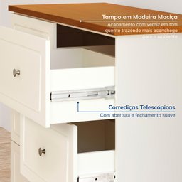 Conjunto Dormitório 1 Cama Casal 1 Mesa de Cabeceira 1 Cômoda Ananda CabeCasa MadeiraMadeira - 6