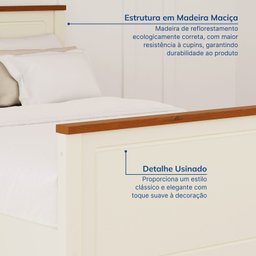 Conjunto Dormitório 1 Cama Casal 1 Mesa de Cabeceira 1 Cômoda Ananda CabeCasa MadeiraMadeira - 8