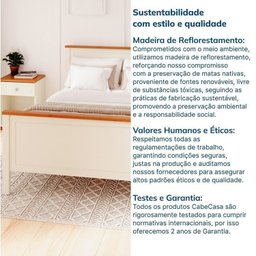 Conjunto Dormitório 1 Cama Casal 2 Mesas de Cabeceira Ananda Cabecasa madeiramadeira - 11