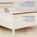 Ver imagem 5 de Conjunto Dormitório 1 Cama Queen 2 Mesas de Cabeceira Ananda CabeCasa MadeiraOriginals Bege/Imbuia/Offwhite