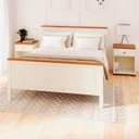 Ver imagem 1 de Conjunto Dormitório 1 Cama Queen 2 Mesas de Cabeceira Ananda CabeCasa MadeiraOriginals