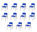 Ver imagem 1 de Kit 11 Cadeiras Infantil Iso, Escola, Base Cinza-azul