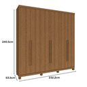 Ver imagem 4 de Guarda Roupa 6 Portas 5 Gavetas New Honduras Móveis Rimo Jequitiba/Jequitiba