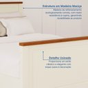 Ver mais imagens de Conjunto Dormitório 1 Cama Queen 1 Mesa de Cabeceira 1 Cômoda Ananda CabeCasa MadeiraOriginals Bege/Imbuia/Offwhite