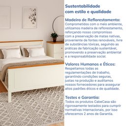 Conjunto Dormitório 1 Cama Queen 1 Mesa de Cabeceira 1 Cômoda Ananda CabeCasa MadeiraMadeira - 12