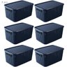 Conjunto 6 caixas organizadoras 2,8L Trama com tampa Azul - 1