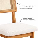 Ver imagem 7 de Mesa de Jantar com Tampo de Vidro e 4 Cadeiras Tecido Bouclé em MDF Cor:Freijó com Off White e