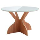 Ver imagem 5 de Mesa de Jantar com Tampo de Vidro e 4 Cadeiras Tecido Bouclé em MDF Cor:Freijó com Off White e