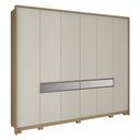 Ver imagem 1 de Guarda Roupa Casal Regência com 10 Portas e 8 Gavetas Móveis Rimo - Carvalho/Off White