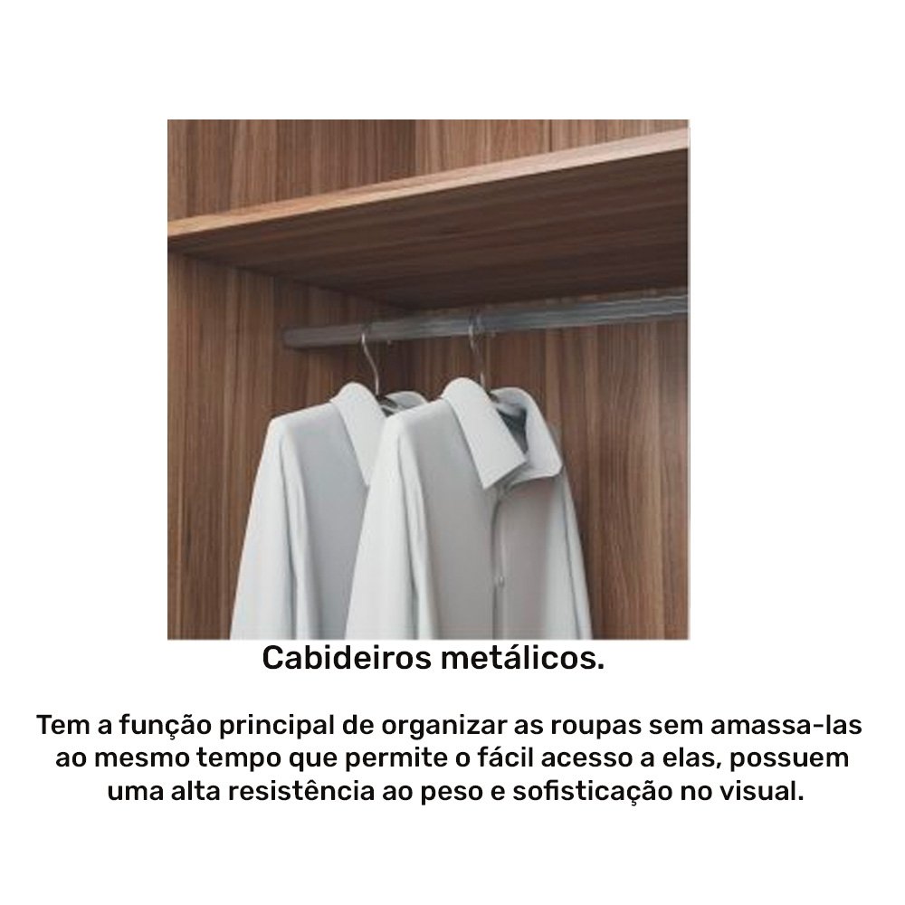 Guarda Roupa Casal Regência com 10 Portas e 8 Gavetas Móveis Rimo - Carvalho/off White - 5