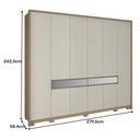 Ver imagem 7 de Guarda Roupa Casal Regência com 10 Portas e 8 Gavetas Móveis Rimo - Carvalho/off White