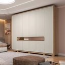 Ver imagem 3 de Guarda Roupa Casal Regência com 10 Portas e 8 Gavetas Móveis Rimo - Carvalho/off White